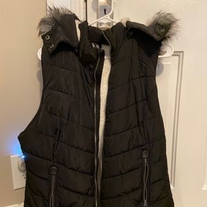 Green Tea Faux Fur lined vest